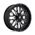 Fuel UTV - D611 STROKE - Black - GLOSS BLACK MILLED - 20" x 7", 13 Offset, 4x156 (Bolt Pattern), 132mm HUB