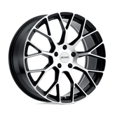 Petrol Wheels - P2B - Black - GLOSS BLACK WITH MACHINED FACE - 18" x 8", 40 Offset, 5x112 (Bolt Pattern), 72.1mm HUB