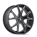 Kraze Wheels - SPLTZ - Black - BLACK/MILLED - 24" x 9.5", 18 Offset, 5x127, 139.7 (Bolt Pattern), 87mm HUB