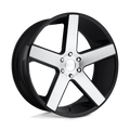 DUB - S217 BALLER - Black - GLOSS BLACK BRUSHED - 24" x 10", 30 Offset, 6x139.7 (Bolt Pattern), 78.1mm HUB