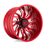 XD Series - XD858 TENSION - CANDY RED MILLED - 22" x 12", -44 Offset, 8x165.1 (Bolt Pattern), 125.1mm HUB