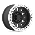 KMC Wheels - KM229 MACHETE CRAWL BEADLOCK - Black - SATIN BLACK MACHINED BEAD RING - 17" x 9", -38 Offset, 5x127 (Bolt Pattern), 78.1mm HUB