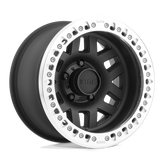 KMC Wheels - KM229 MACHETE CRAWL BEADLOCK - Black - SATIN BLACK MACHINED BEAD RING - 17" x 9", -38 Offset, 5x127 (Bolt Pattern), 78.1mm HUB