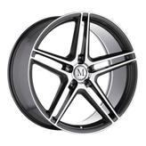 Mandrus - BREMEN - Gunmetal - GLOSS GUNMETAL W/ MIRROR CUT FACE - 22" x 10.5", 38 Offset, 5x112 (Bolt Pattern), 66.56mm HUB