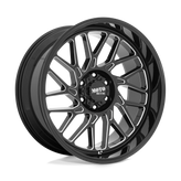 Moto Metal - MO805 - Black - GLOSS BLACK MILLED - 20" x 10", -18 Offset, 8x180 (Bolt Pattern), 124.2mm HUB