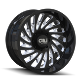 Cali Off-Road - SWITCHBACK - Black - GLOSS BLACK/MILLED - 20" x 9", 0 Offset, 8x170 (Bolt Pattern), 130.8mm HUB