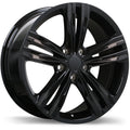 Replika - R205 - Black - Gloss Black - 17" x 7.5", 33 Offset, 5x112 (Bolt Pattern), 57.1mm HUB