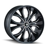 Mazzi - HUSTLER - Black - GLOSS BLACK/MACHINED FACE - 22" x 9.5", 30 Offset, 6x135, 139.7 (Bolt Pattern), 106mm HUB