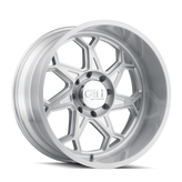 Cali Off-Road - SEVENFOLD - Silver - BRUSHED & CLEAR COATED - 20" x 9", 0 Offset, 8x165.1 (Bolt Pattern), 130.8mm HUB