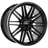 ART - Replica 288 - Black - Gloss Black - Machined Lip - 19" x 9.5", 45 Offset, 5x112 (Bolt Pattern), 66.6mm HUB