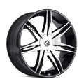 Kraze Wheels - EPIC - Black - BLACK/MACHINED - 24" x 9.5", 30 Offset, 6x135, 139.7 (Bolt Pattern), 100.3mm HUB