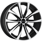 Mak Wheels - WOLF - Black - BLACK MIRROR - 16" x 6.5", 32 Offset, 5x114.3 (Bolt Pattern), 76mm HUB