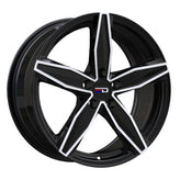 Euro Design - Berlin - Black - Gloss Black Polished - 16" x 7", 40 Offset, 5x120 (Bolt Pattern), 72.6mm HUB