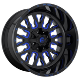 Fuel - D645 STROKE - Black - GLOSS BLACK BLUE TINTED CLEAR - 18" x 9", 2 Offset, 8x180 (Bolt Pattern), 124.2mm HUB