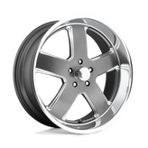 US Mag - U118 HUSTLER - Gunmetal - MATTE GUN METAL - 22" x 9", 1 Offset, 5x127 (Bolt Pattern), 78.1mm HUB