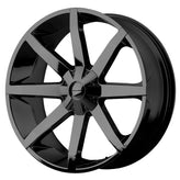 KMC Wheels - KM651 SLIDE - Black - GLOSS BLACK - 22" x 9.5", 15 Offset, 5x127 (Bolt Pattern), 78.1mm HUB