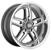 US Mag - U129 CTEN - Gunmetal - MATTE GUN METAL MILLED - 18" x 9.5", 1 Offset, 5x127 (Bolt Pattern), 72.56mm HUB