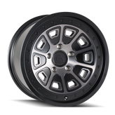 Mayhem - FLAT IRON - Black - MATTE BLACK WITH DARK TINT - 17" x 9", -12 Offset, 6x132 (Bolt Pattern), 66.9mm HUB