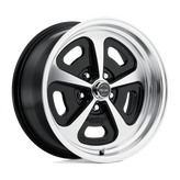 American Racing Vintage - VN501 500 MONO CAST - Black - GLOSS BLACK MACHINED - 15" x 7", 0 Offset, 5x114.3 (Bolt Pattern), 72.6mm HUB