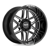 Moto Metal - MO992 FOLSOM - Black - GLOSS BLACK MILLED - 20" x 9", 18 Offset, 5x150 (Bolt Pattern), 110.1mm HUB