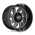 Moto Metal - MO997 HURRICANE - Black - GLOSS BLACK MILLED - LEFT DIRECTIONAL - 20" x 10", -18 Offset, 5x127 (Bolt Pattern), 71.5mm HUB