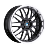 Beyern - MESH - Black - GLOSS BLACK W/ MIRROR CUT LIP - 20" x 10", 3 Offset, 5x120 (Bolt Pattern), 72.56mm HUB