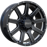 Envy Wheels - CRAZE - Gunmetal - GLOSS DARK GUN METAL / UNDERCUT / SIDE MILL / MILLED RIVETS - 20" x 9", 18 Offset, 8x165.1 (Bolt Pattern), 121.5mm HUB