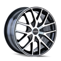 Touren - TR60 - Black - BLACK/MACHINED FACE/BLACK RING - 17" x 7.5", 42 Offset, 4x108 (Bolt Pattern), 72.6mm HUB