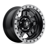 Fuel - D557 ANZA - Black - MATTE BLACK GUN METAL RING - 15" x 8", -18 Offset, 5x114.3 (Bolt Pattern), 72.6mm HUB