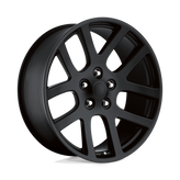 OE Creations - PR107 - Black - SEMI GLOSS BLACK - 22" x 9", 18 Offset, 5x115 (Bolt Pattern), 71.5mm HUB