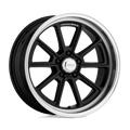 American Racing Vintage - VN510 DRAFT - Black - GLOSS BLACK DIAMOND CUT LIP - 18" x 8", 0 Offset, 5x120.65 (Bolt Pattern), 72.6mm HUB