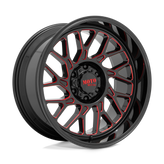 Moto Metal - MO805 - Black - GLOSS BLACK MILLED WITH RED TINT - 20" x 10", -18 Offset, 8x170 (Bolt Pattern), 125.1mm HUB