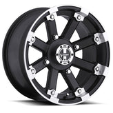 Vision Wheel ATV - 393 LOCKOUT - Black - Matte Black Machined Lip - 12" x 8", _61 Offset, 4x110 (Bolt Pattern), 86mm HUB