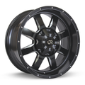 RTX Wheels - Ridgeline - Black - Satin Black Milled - 16" x 7", 0 Offset, 5x114.3 (Bolt Pattern), 81mm HUB