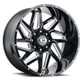 Vision Wheel Off-Road - 361 SPYDER - Black - Gloss Black Milled Spoke - 22" x 12", -51 Offset, 8x165.1 (Bolt Pattern), 125.2mm HUB