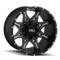 Cali Off-Road - OBNOXIOUS - Black - SATIN BLACK/MILLED SPOKES - 20" x 10", -19 Offset, 8x165.1, 170 (Bolt Pattern), 130.8mm HUB