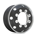 ATX - AO404 JOURNEY - Black - GLOSSY BLACK WITH POLISHED LIP - 22.5" x 8.25", 144 Offset, 10x285.75 (Bolt Pattern), 220.1mm HUB