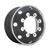 ATX - AO404 JOURNEY - Black - GLOSSY BLACK WITH POLISHED LIP - 22.5" x 8.25", 144 Offset, 10x285.75 (Bolt Pattern), 220.1mm HUB