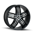 Mazzi - ENTICE - Black - GLOSS BLACK/MACHINED FACE - 22" x 9.5", 35 Offset, 5x114.3, 120 (Bolt Pattern), 74.1mm HUB