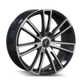 Kraze Wheels - SPECTRA - Black - GLOSS BLACK/MACHINED - 18" x 8", 40 Offset, 5x115, 120 (Bolt Pattern), 74.1mm HUB