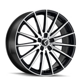 Kraze Wheels - SPINNER - Black - BLACK/MILLED - 18" x 8", 40 Offset, 5x114.3 (Bolt Pattern), 74.1mm HUB