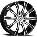 Konig - Crown - Black - Black Machine Face - 16" x 7.5", 35 Offset, 5x112, 120 (Bolt Pattern), 72.6mm HUB