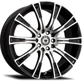 Konig - Crown - Black - Black Machine Face - 16" x 7.5", 35 Offset, 5x112, 120 (Bolt Pattern), 72.6mm HUB