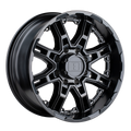 Level 8 - SLINGSHOT - Black - Matte Black - 22" x 11.5", -44 Offset, 8x180 (Bolt Pattern), 125.1mm HUB