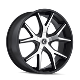 Kraze Wheels - SPLTZ - Black - BLACK/MACHINED - 24" x 9.5", 30 Offset, 6x135, 139.7 (Bolt Pattern), 100.3mm HUB