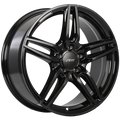 ART - Replica 158 - Black - Gloss Black - 17" x 7.5", 42 Offset, 5x112 (Bolt Pattern), 66.6mm HUB