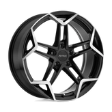 Petrol Wheels - P1A - Black - GLOSS BLACK WITH MACHINED CUT FACE - 18" x 8", 32 Offset, 5x112 (Bolt Pattern), 72.1mm HUB