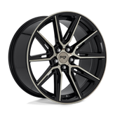 Niche - M219 GEMELLO - Black - GLOSS MACHINED DOUBLE DARK TINT - 20" x 10.5", 40 Offset, 5x114.3 (Bolt Pattern), 72.6mm HUB