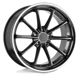 TSW Wheels - SWEEP - Gunmetal - Gloss Gunmetal with Stainless Lip - 18" x 8.5", 30 Offset, 5x114.3 (Bolt Pattern), 76.1mm HUB