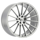 Mandrus - STIRLING - Gunmetal - SILVER W/ MIRROR CUT FACE - 20" x 10", 25 Offset, 5x112 (Bolt Pattern), 66.56mm HUB